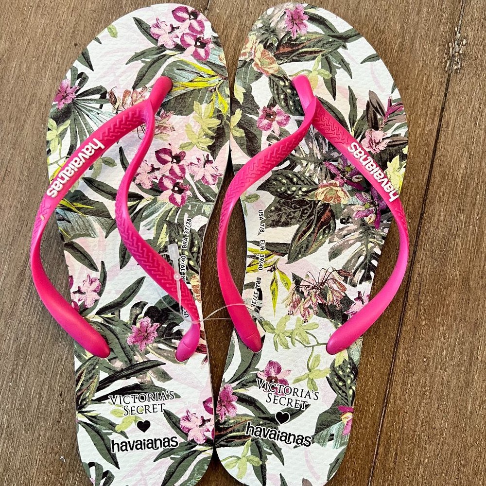 Havaianas Women's Slim Floral Print Flip Flop Sandal Size 7/8